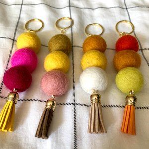 Pom Pom Keychain - Yellow